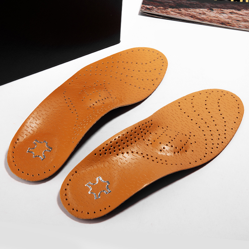 Insole Arch Support - 1 pair of leather orthopedic insoles,