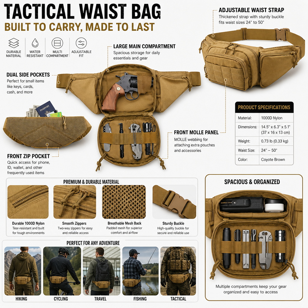 Tactical Waist Pack Outdoor Hi - Running Gear Organizer recensione e prezzo