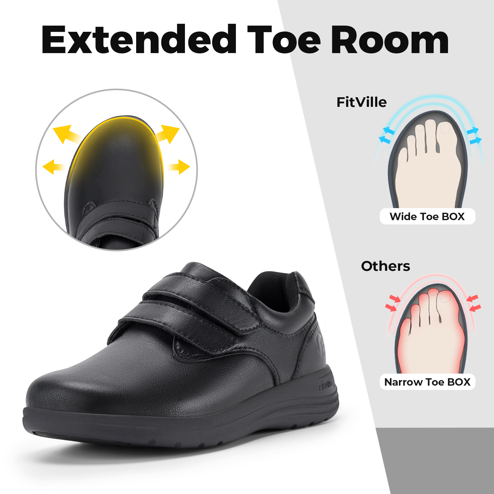 FitVille Leather Women's Shoes - Insole Arch Support recensione e prezzo